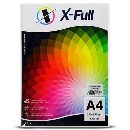 PAPEL FOTOGRÁFICO HIGH GLOSSY 20 FOLHAS